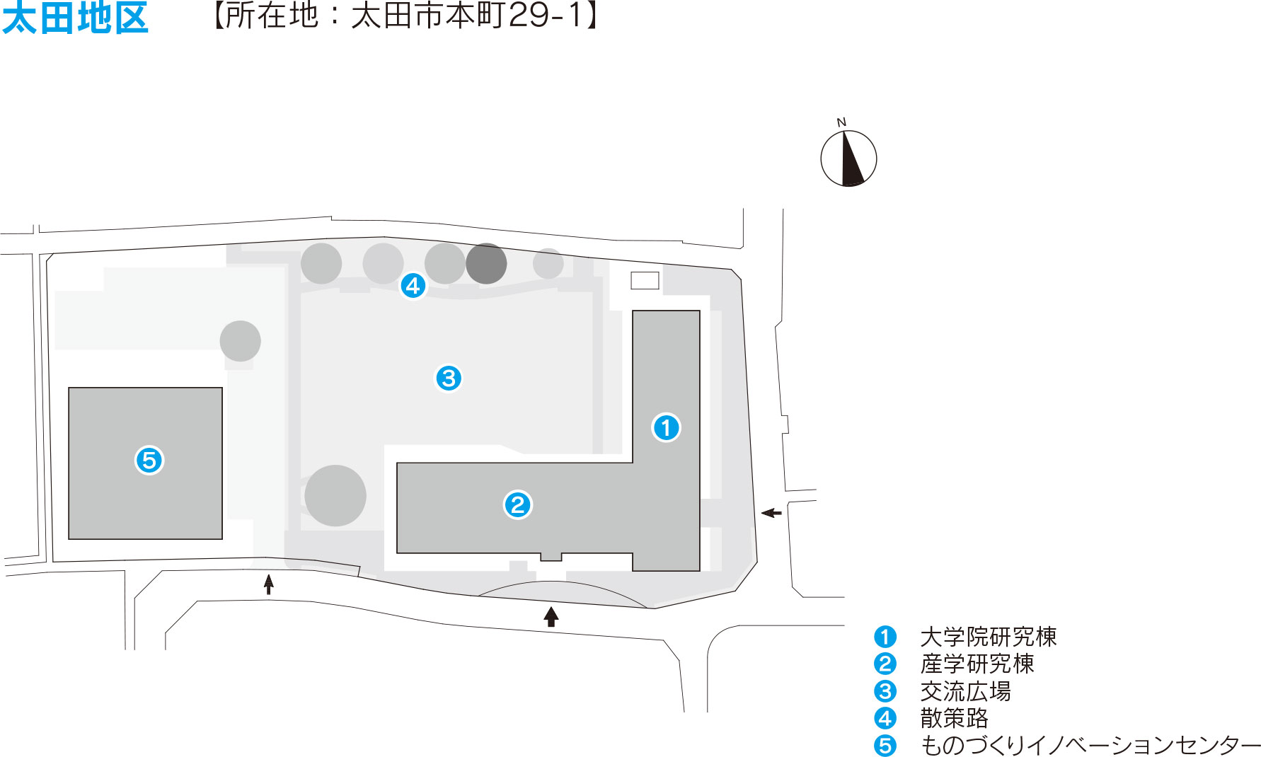 太田キャンパス構内図